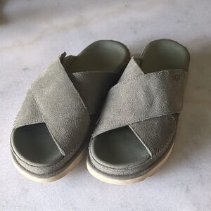 UGG Olive Green Suede Sandals